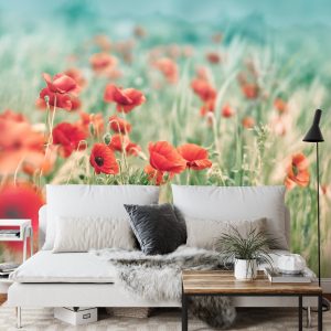 Papier Peint Coquelicots Sauvages Sur La Prairie – Image 3