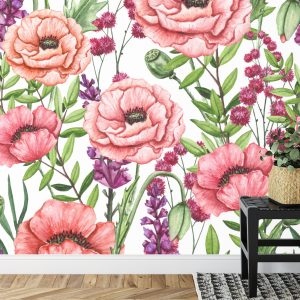 Papier Peint Coquelicots Aquarelle – Image 7