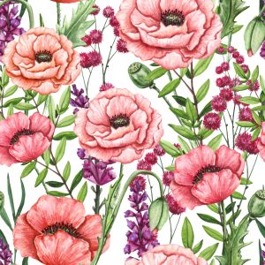 Papier Peint Coquelicots Aquarelle – Image 1