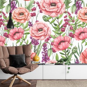 Papier Peint Coquelicots Aquarelle – Image 4