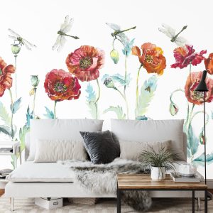 Papier Peint Coquelicots Aquarelle – Image 3