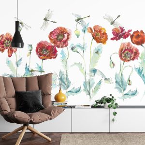 Papier Peint Coquelicots Aquarelle – Image 4
