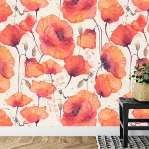 Papier Peint Coquelicots Vintage – Image 7