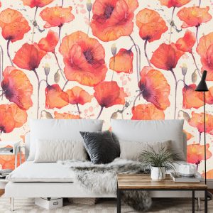 Papier Peint Coquelicots Vintage – Image 3