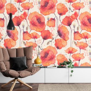 Papier Peint Coquelicots Vintage – Image 4