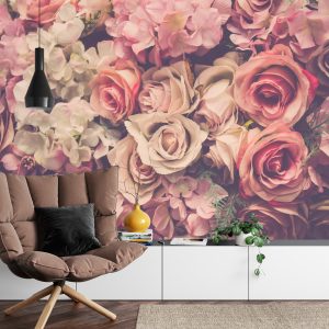 Papier Peint Fleurs Colorées Dans Un Style Rétro – Image 4