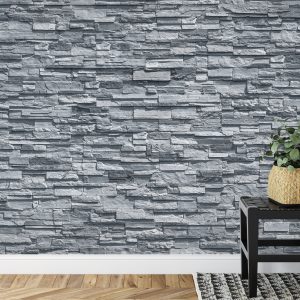 Papier Peint Pierre Ardoise Dans Nuances De Gris – Image 7