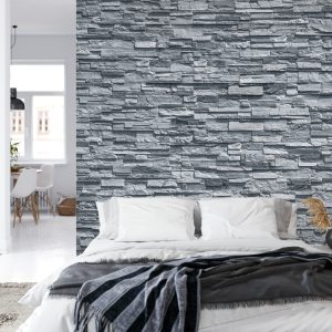 Papier Peint Pierre Ardoise Dans Nuances De Gris – Image 8