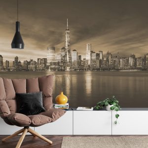 Papier Peint New York City Sunrise En Sépia – Image 4