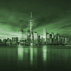 Papier Peint New York City Sunrise En Vert – Image 1