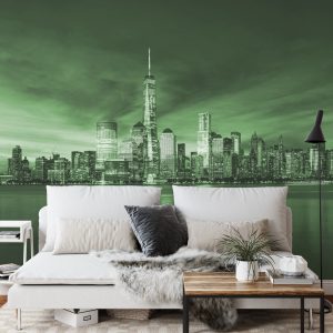 Papier Peint New York City Sunrise En Vert – Image 3