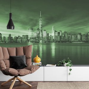 Papier Peint New York City Sunrise En Vert – Image 4