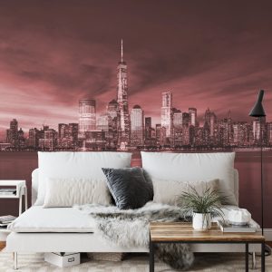 Papier Peint New York City Sunrise En Rouge – Image 3