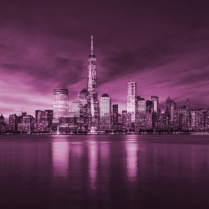 Papier Peint New York City Sunrise En Rose – Image 1