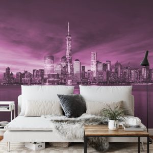 Papier Peint New York City Sunrise En Rose – Image 3