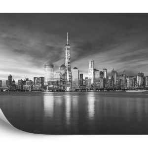 Papier Peint Lever Du Soleil À New York En Noir Et Blanc – Image 2