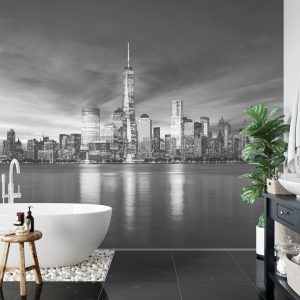 Papier Peint Lever Du Soleil À New York En Noir Et Blanc – Image 5