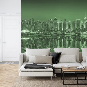 Papier Peint Reflets De New York En Vert – Image 6