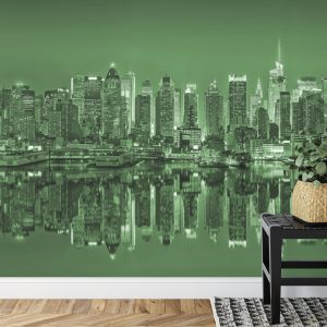 Papier Peint Reflets De New York En Vert – Image 7