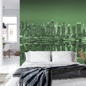 Papier Peint Reflets De New York En Vert – Image 8
