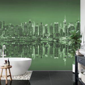 Papier Peint Reflets De New York En Vert – Image 5