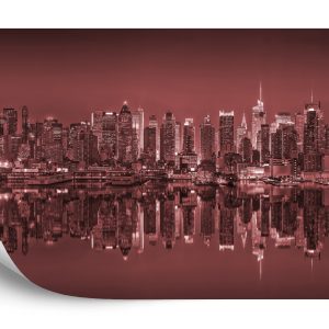 Papier Peint Reflets De New York En Rouge – Image 2