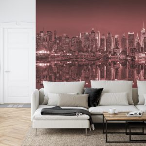 Papier Peint Reflets De New York En Rouge – Image 6