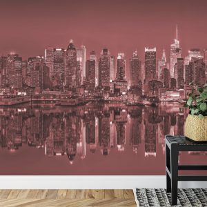 Papier Peint Reflets De New York En Rouge – Image 7