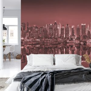Papier Peint Reflets De New York En Rouge – Image 8