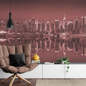Papier Peint Reflets De New York En Rouge – Image 4