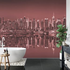 Papier Peint Reflets De New York En Rouge – Image 5