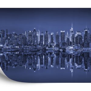 Papier Peint Reflets De New York En Bleu – Image 2