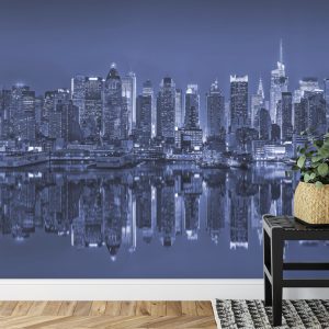 Papier Peint Reflets De New York En Bleu – Image 7