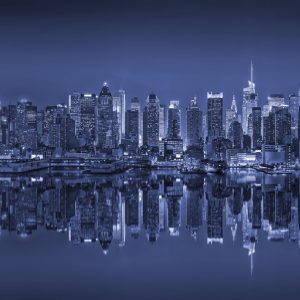 Papier Peint Reflets De New York En Bleu – Image 1
