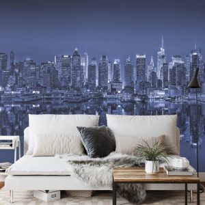Papier Peint Reflets De New York En Bleu – Image 3