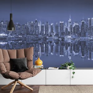 Papier Peint Reflets De New York En Bleu – Image 4