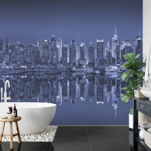 Papier Peint Reflets De New York En Bleu – Image 5