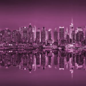 Papier Peint Reflets De New York En Rose – Image 1