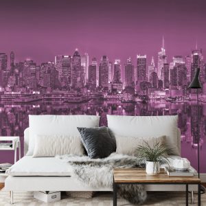 Papier Peint Reflets De New York En Rose – Image 3