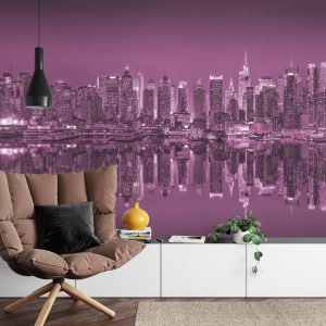 Papier Peint Reflets De New York En Rose – Image 4