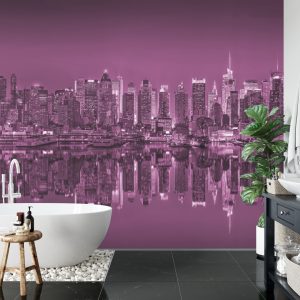 Papier Peint Reflets De New York En Rose – Image 5
