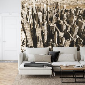 Papier Peint Forêt De Gratte-Ciel En Sépia – Image 6