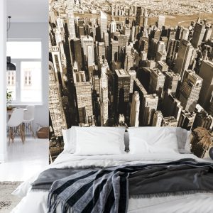 Papier Peint Forêt De Gratte-Ciel En Sépia – Image 8