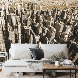 Papier Peint Forêt De Gratte-Ciel En Sépia – Image 3