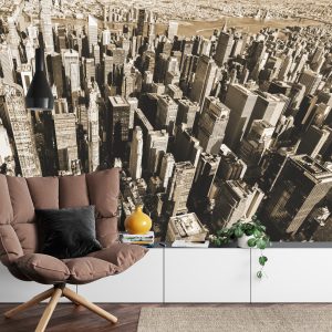 Papier Peint Forêt De Gratte-Ciel En Sépia – Image 4