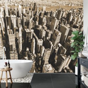 Papier Peint Forêt De Gratte-Ciel En Sépia – Image 5