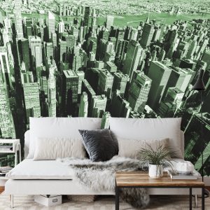 Papier Peint Forêt De Gratte-Ciel En Vert – Image 3