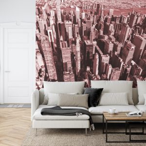 Papier Peint Forêt De Gratte-Ciel En Rouge – Image 6