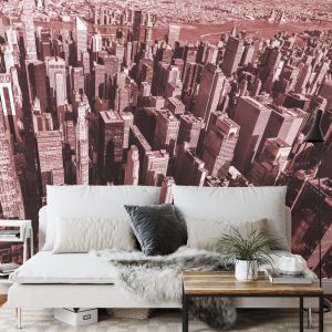 Papier Peint Forêt De Gratte-Ciel En Rouge – Image 3