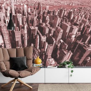 Papier Peint Forêt De Gratte-Ciel En Rouge – Image 4